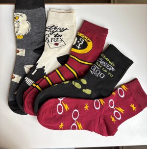 جوراب طرح هری پاتر 5 تایی تیره